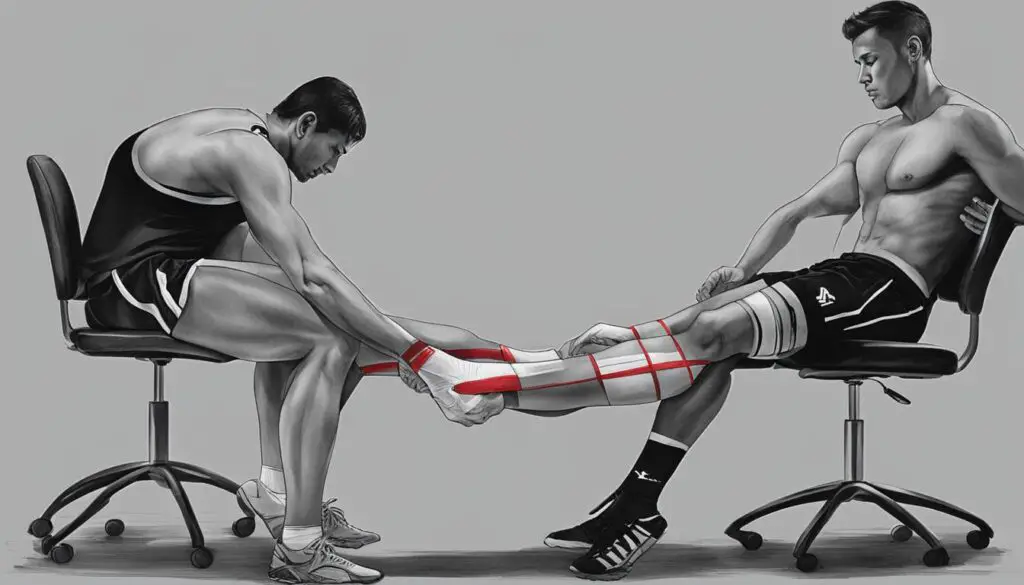 Correct way to tape footballer's ankles