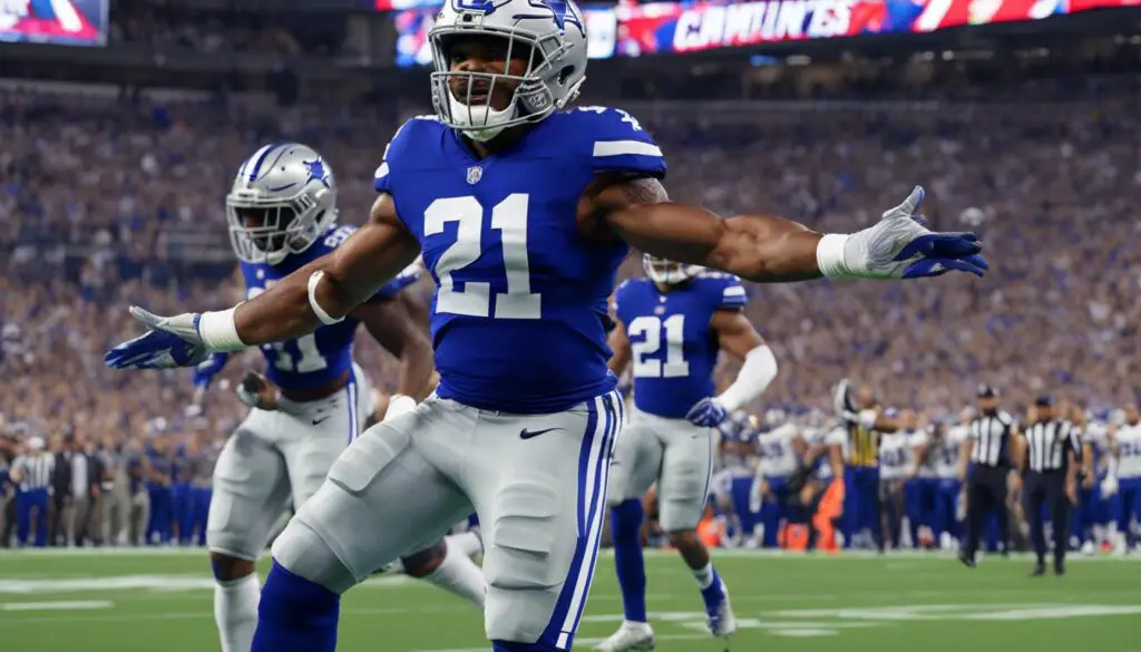 Ezekiel Elliott wearing a crop top