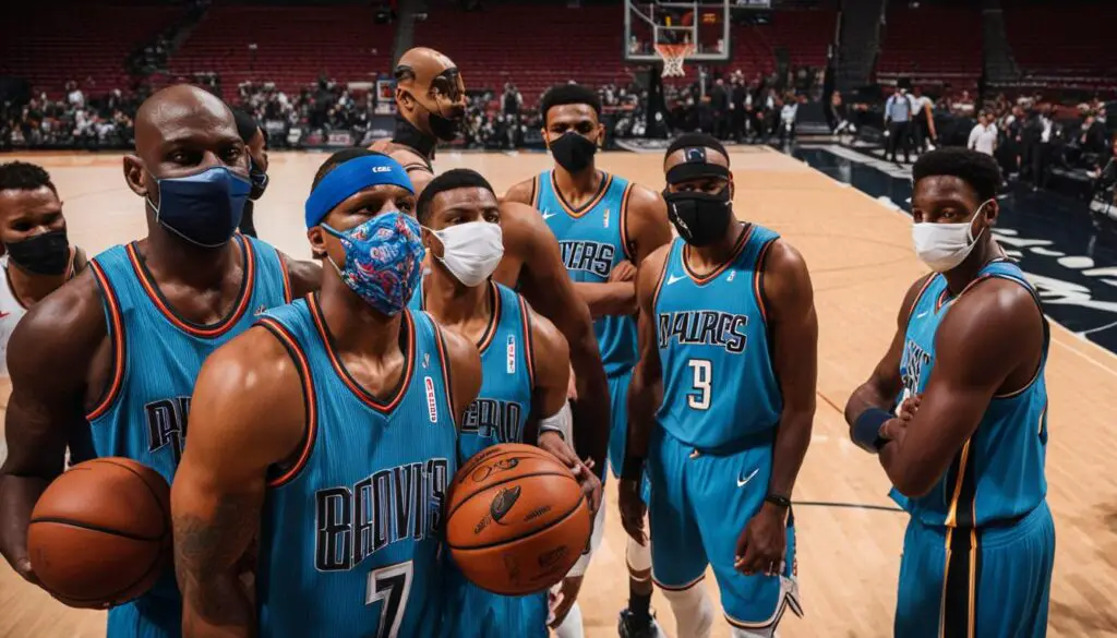 NBA players wearing masks