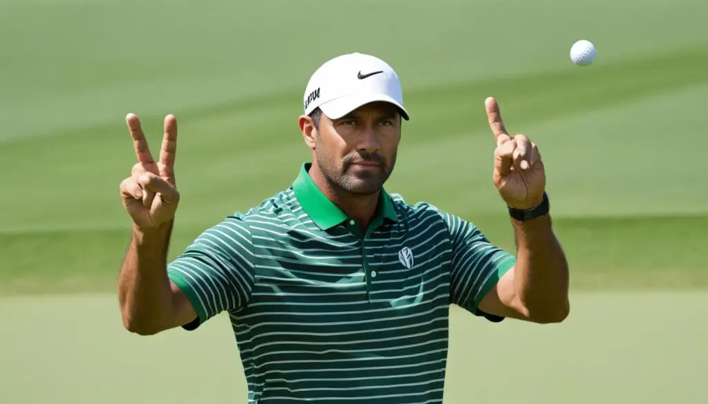 golf finger signals when on the green